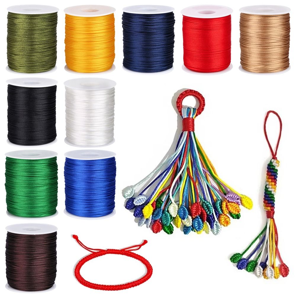 Ribbon Wired Satin - New 1.5mm Satin Cord 100M Solid