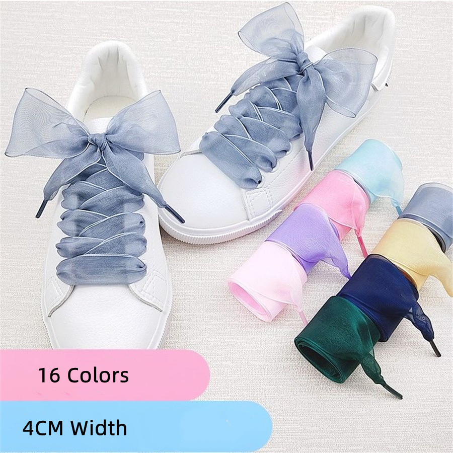 1 Pair 4cm Widen Organza Shoe  - đánh giá và giá Ribbon Wired Satin